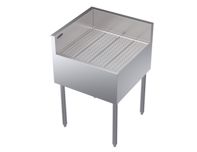 Krowne KR24-C24L 24"W x 24"D x 36-1/2"H Stainless Steel Royal Series Underbar Corner Drainboard