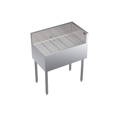 Krowne KR19-C30R 30"W x 19"D x 36-1/2"H Stainless Steel Royal Series Underbar Corner Drainboard