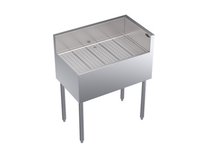 Krowne KR19-C30R 30"W x 19"D x 36-1/2"H Stainless Steel Royal Series Underbar Corner Drainboard