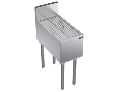 Krowne KR24-GS12 12"W x 24"D Stainless Steel Royal Series Underbar Drainboard