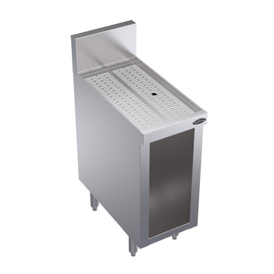 Krowne KR24-S12 12" x 24" Embossed Drainboard Top Royal Series Underbar Drainboard With Open Cabinet Base