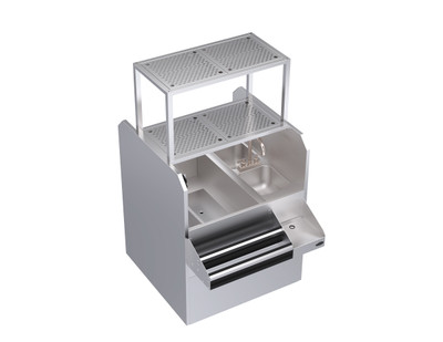 Krowne KRPT-36LP-10 36" x 45" x 45" Pass-Thru Combo Royal Series Underbar Ice Bin/Cocktail Station