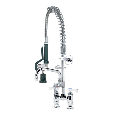 Krowne 18-406L Deck Mount Royal Series Space Saver Pre-Rinse Assembly with Add-On Faucet 4" Centers