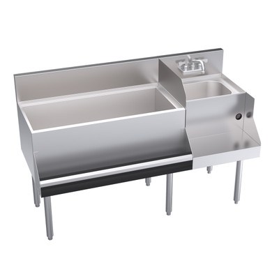 Krowne KR24-W54L-10 54" x 24" With Blender Station Royal Series Underbar Ice Bin/Cocktail Station