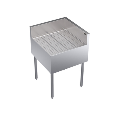 Krowne KR24-C24R 24"W x 24"D x 36-1/2"H Stainless Steel Royal Series Underbar Corner Drainboard