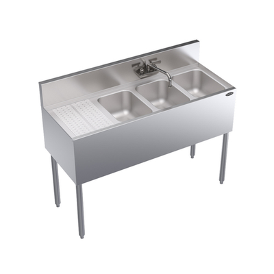 Krowne KR19-43R 48"W x 19"D Stainless Steel Royal Series Underbar Sink Unit