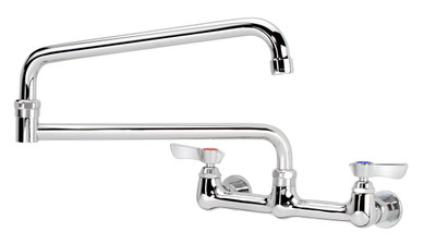 Krowne 12-824L 8" Centers 24" Jointed Spout Splash-Mounted Silver Series Faucet