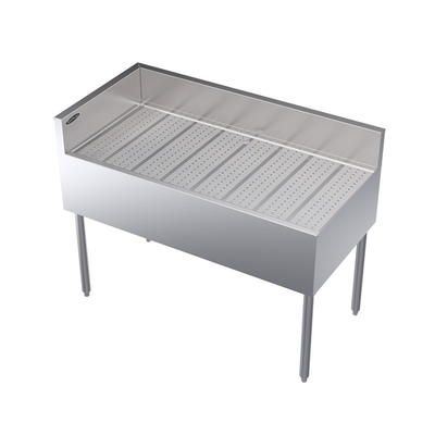 Krowne KR24-C48L 48"W x 24"D x 36-1/2"H Stainless Steel Royal Series Underbar Corner Drainboard