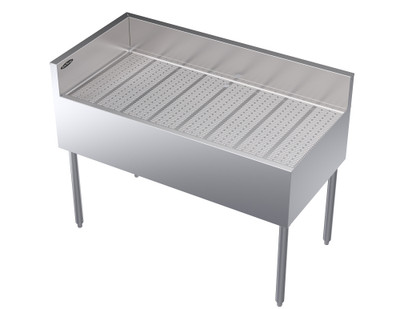 Krowne KR24-C48L 48"W x 24"D x 36-1/2"H Stainless Steel Royal Series Underbar Corner Drainboard