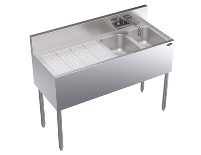 Krowne KR19-42R 48"W x 19"D Stainless Steel Royal Series Underbar Sink Unit
