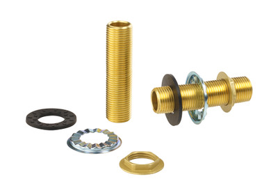 Krowne 21-196L Long Style (2) 3-1/2" Brass Nipples 2 Brass Locknuts 2 Brass Washers Royal Series Deck Mounting Kit