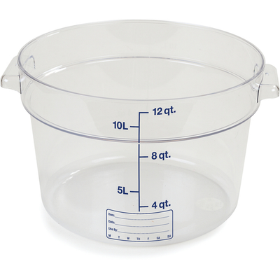 Carlisle 1076707 12 Qt. Clear Round Polycarbonate StorPlus Container