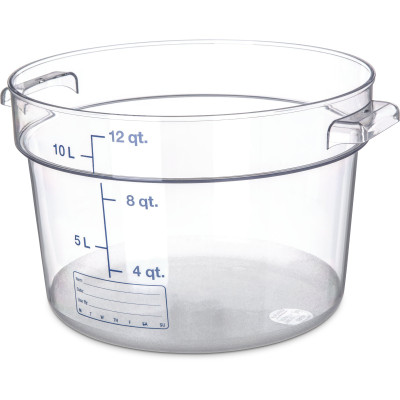 Carlisle 1076707 12 Qt. Clear Round Polycarbonate StorPlus Container
