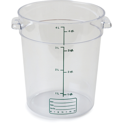 Carlisle 1076407 4 Qt. Clear Polycarbonate Round StorPlus Food Storage Container
