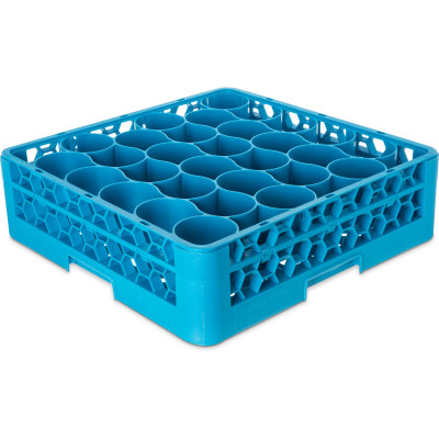 Carlisle RW3014 30 Rounded Compartment Polypropylene Blue OptiClean NeWave Dishwasher Glass Rack