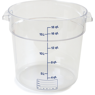 Carlisle 1076807 18 Qt. Clear Round StorPlus Container