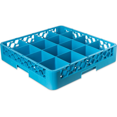 Carlisle RG1614 16 Compartments Polypropylene Blue OptiClean Dishwasher Glass Rack
