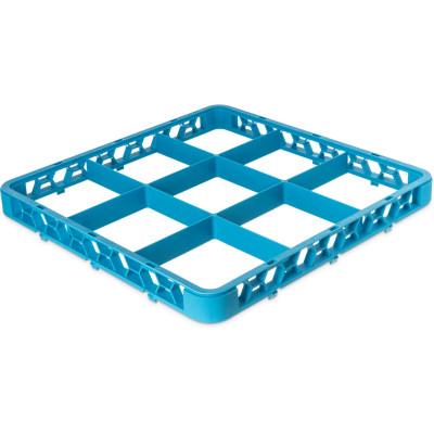 Carlisle RE914 9 Compartments Full Size Blue OptiClean Divided Glass Rack Extender