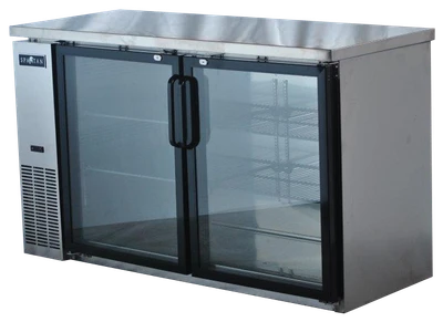 Spartan Refrigeration SSGBB-60 60.75" W Stainless Steel 2 Glass Doors Back Bar - 115 Volts