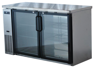 Spartan Refrigeration SSGBB-60 60.75" W Stainless Steel 2 Glass Doors Back Bar - 115 Volts
