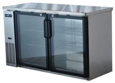 Spartan Refrigeration SSGBB-60 60.75" W Stainless Steel 2 Glass Doors Back Bar - 115 Volts