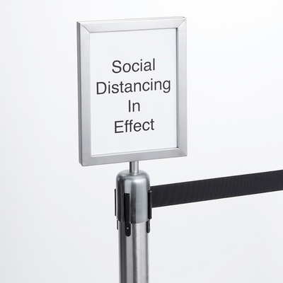 American Metalcraft RBSIGNS 8.5" W x 11" H Stainless Steel Barrier System Sign