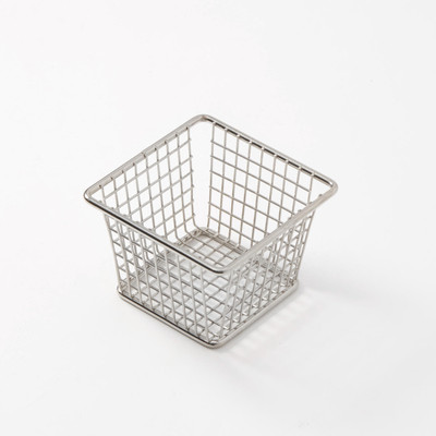American Metalcraft FBSS44 4" L x 4" W x 3" H Stainless Steel Square Snack and Fry Basket
