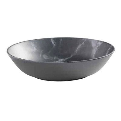 American Metalcraft MCB36GM 36 Oz. Round Matte Marble Grey Melamine Bowl