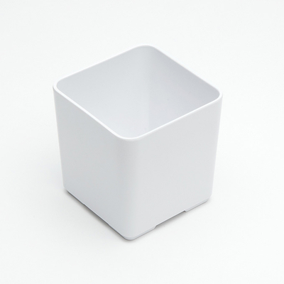 American Metalcraft MSJ4 4" L x 4" W x 4" H White Square Melamine Jar