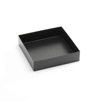American Metalcraft SBBS 8.13" x 8.13" x 2" Black Metal Square Twilight Market Tray