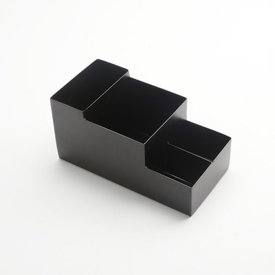 American Metalcraft BARB5 8" L x 4" W x 4" H 4-Compartment Black Coffee Caddy