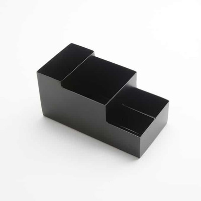 American Metalcraft BARB5 8" L x 4" W x 4" H 4-Compartment Black Coffee Caddy