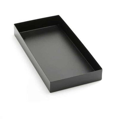 American Metalcraft SBBL 16.38" L x 8.25" W x 2" H Rectangular Break-Resistant Black Twilight Market Tray