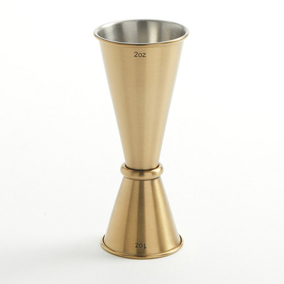 American Metalcraft JGG5 1 Oz. x 2 Oz. Stainless Steel Rolled Edge Jigger