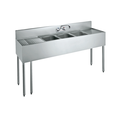 Krowne CS-1872 Stainless Steel Convenience Store Sink With Three Compartment - 72" x 19" x 42 - 1/2"