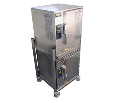 AccuTemp N61201E060 DBL-LP 6 Pans Liquid Propane Convection Steamers Two Connected Evolution Boilerless- 60,000 BTU