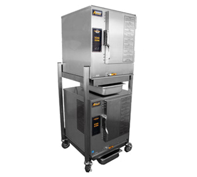 AccuTemp N61201D060 DBL-LP 6 Pans Liquid Propane Convection Steamers Two Connectionless Evolution Boilerless- 60,000 BTU