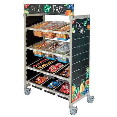 Cambro CSFLEXMERCH000 Fresh &amp; Fast 2 Side Panels And 1 Top/Header/Panel Camshelving Flex Station Merchandiser Signs
