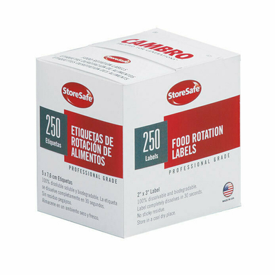 Cambro 23SLINB250 2" x 3" Blank White StoreSafe Food Rotation Label (24 Rolls Per Case)
