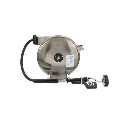Component Hardware KHR-1015-OSS Open Stainless Steel Assembly Encore Hose Reel With 15 Ft. Hose And 3.3 GPM Spray Valve