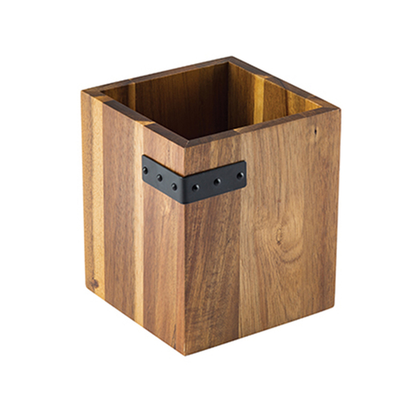 TableCraft Products 10074 5 1/4" W x 5 1/4" D x 6" H 4-Section Industrial Collection Cutlery Holder