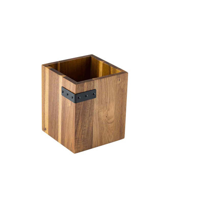 TableCraft Products 10074 5 1/4" W x 5 1/4" D x 6" H 4-Section Industrial Collection Cutlery Holder
