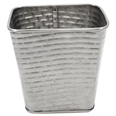 TableCraft Products GTSS4 20 Oz. 4" W x 4" D x 3 1/2" H Square Stainless Steel Brickhouse Collection Fry Cup