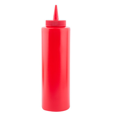 TableCraft Products 112K-1 12 Oz. Red WideMouth Squeeze Bottle