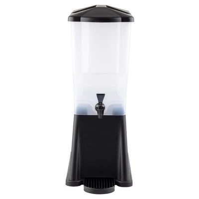 TableCraft Products 353DP 3 Gal. 8" W x 16 1/8" D x 20 5/8" H Black Slimline Beverage Dispenser