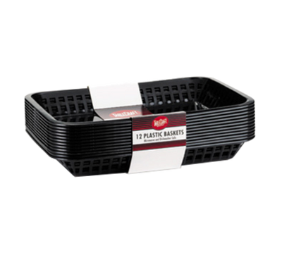 TableCraft Products C1079BK 11.75" W x 8.5" D x 1.5" H Black Polypropylene Cash & Carry Mas Grande Baskets