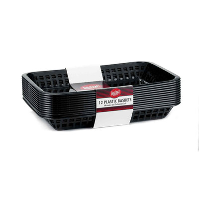 TableCraft Products C1079BK 11.75" W x 8.5" D x 1.5" H Black Polypropylene Cash & Carry Mas Grande Baskets