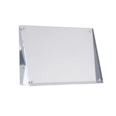 TableCraft Products ACHS46 3.87" W x 6" D x 1 0.5" H Slanted Rectangular Acrylic Magnetic Card Or Sign Holder