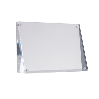 TableCraft Products ACHS46 3.87" W x 6" D x 1 0.5" H Slanted Rectangular Acrylic Magnetic Card Or Sign Holder