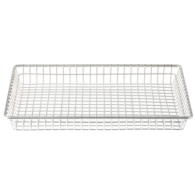 TableCraft Products 10524 12" x 8" x 1 1/2" Rectangular Wire Stainless Steel Serving Basket